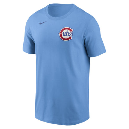 Mens Chicago Cubs Nike Valor Blue 2nd Alternate Wordmark T-Shirt