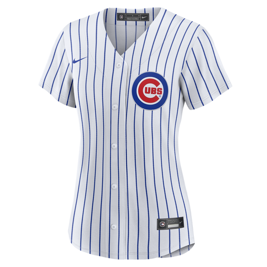 Camiseta réplica de local blanca Nike de los Chicago Cubs de Nico Hoerner para mujer