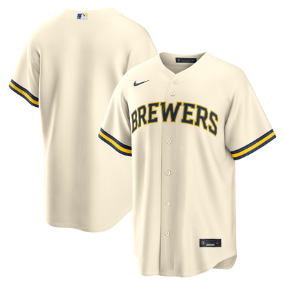 Men's Milwaukee Brewers Nike Cream Home Replica Team Jersey