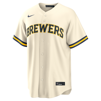 Men's Milwaukee Brewers Nike Cream Home Replica Team Jersey