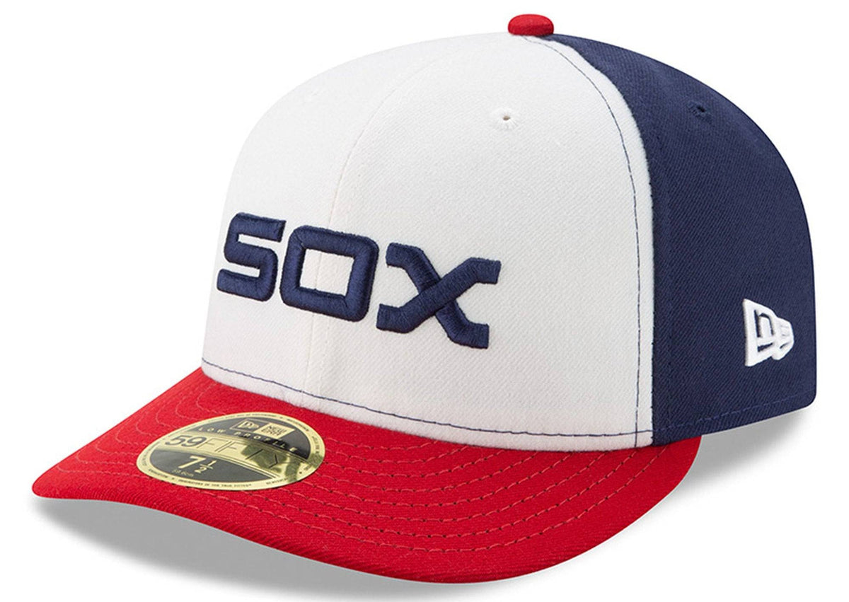 Gorra ajustada 59FIFTY de perfil bajo On-Field Authentic Collection de los Chicago White Sox New Era en blanco/rojo (alternativa) para hombre