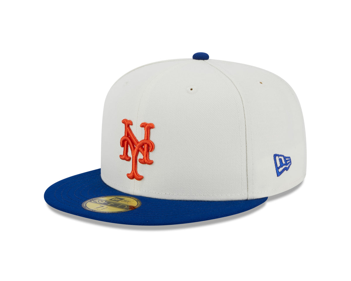 Gorra ajustada retro New Era 59FIFTY de los New York Mets de la Serie Mundial de 1982 en crema/azul real