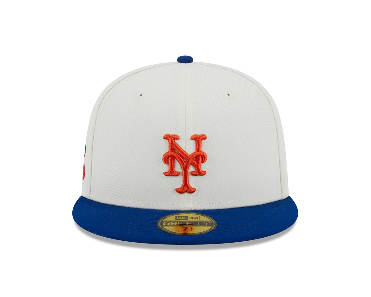 Gorra ajustada retro New Era 59FIFTY de los New York Mets de la Serie Mundial de 1982 en crema/azul real