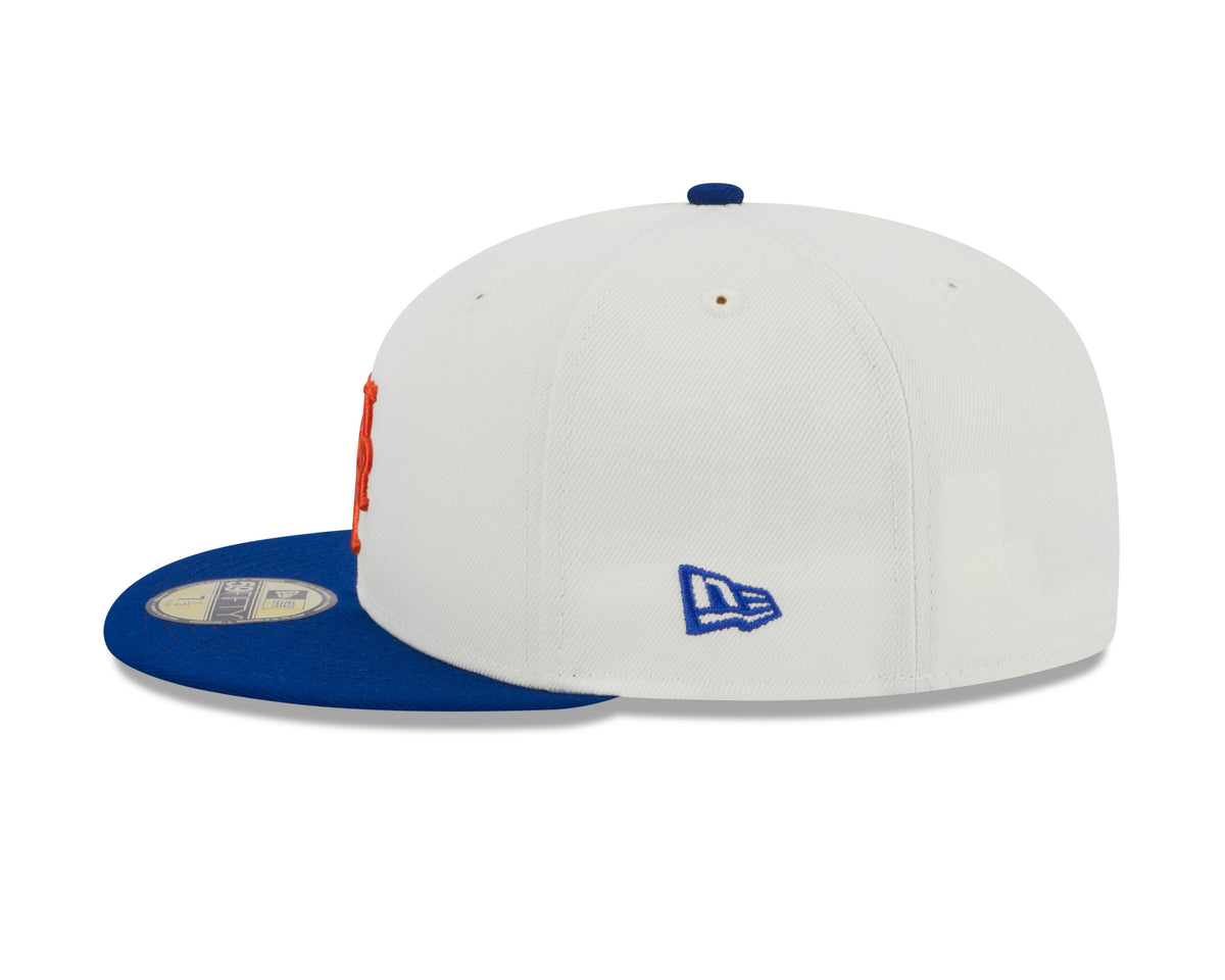 Gorra ajustada retro New Era 59FIFTY de los New York Mets de la Serie Mundial de 1982 en crema/azul real