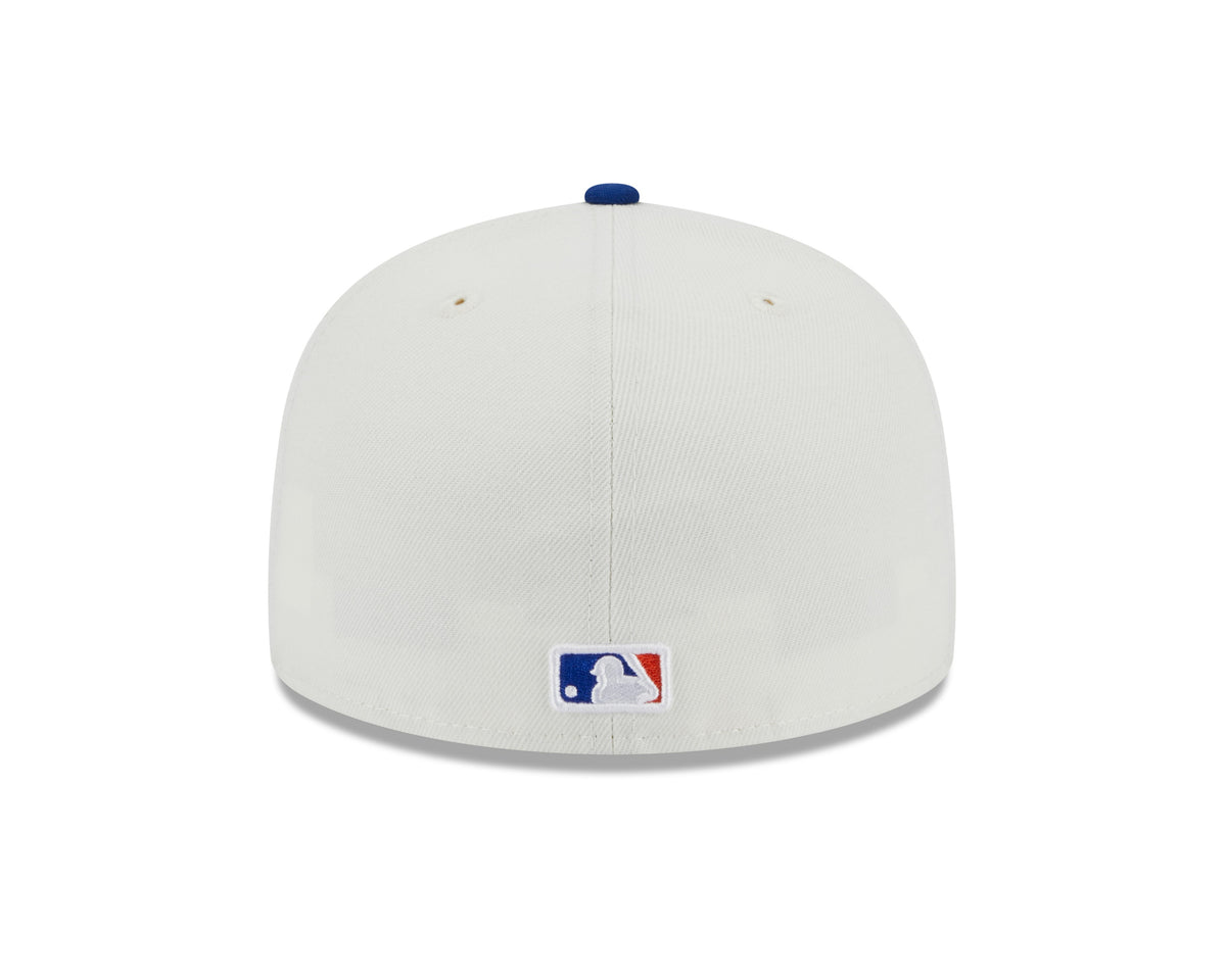 Gorra ajustada retro New Era 59FIFTY de los New York Mets de la Serie Mundial de 1982 en crema/azul real