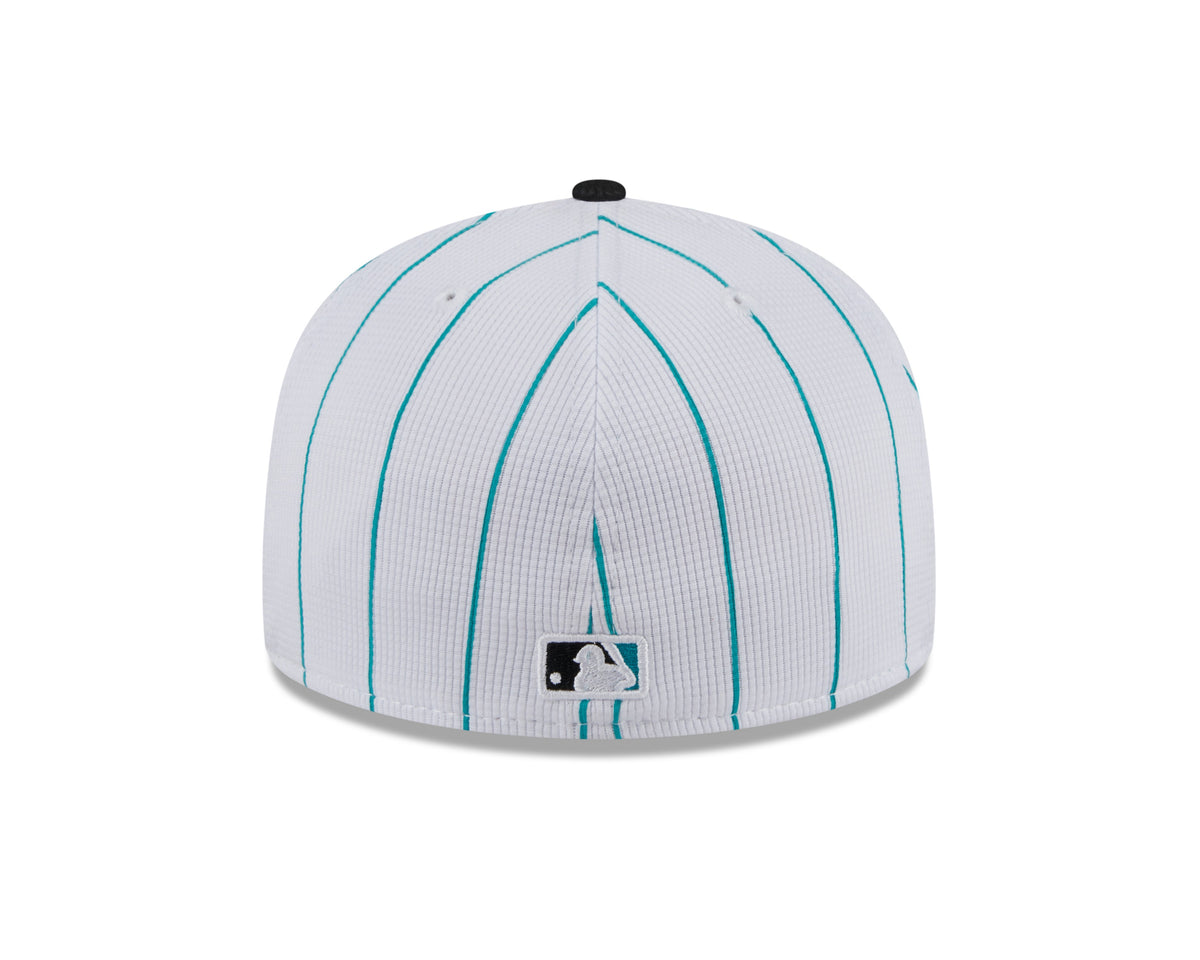Men's Miami Marlins White 2024 Batting Practice 59FIFTY Fitted Hat