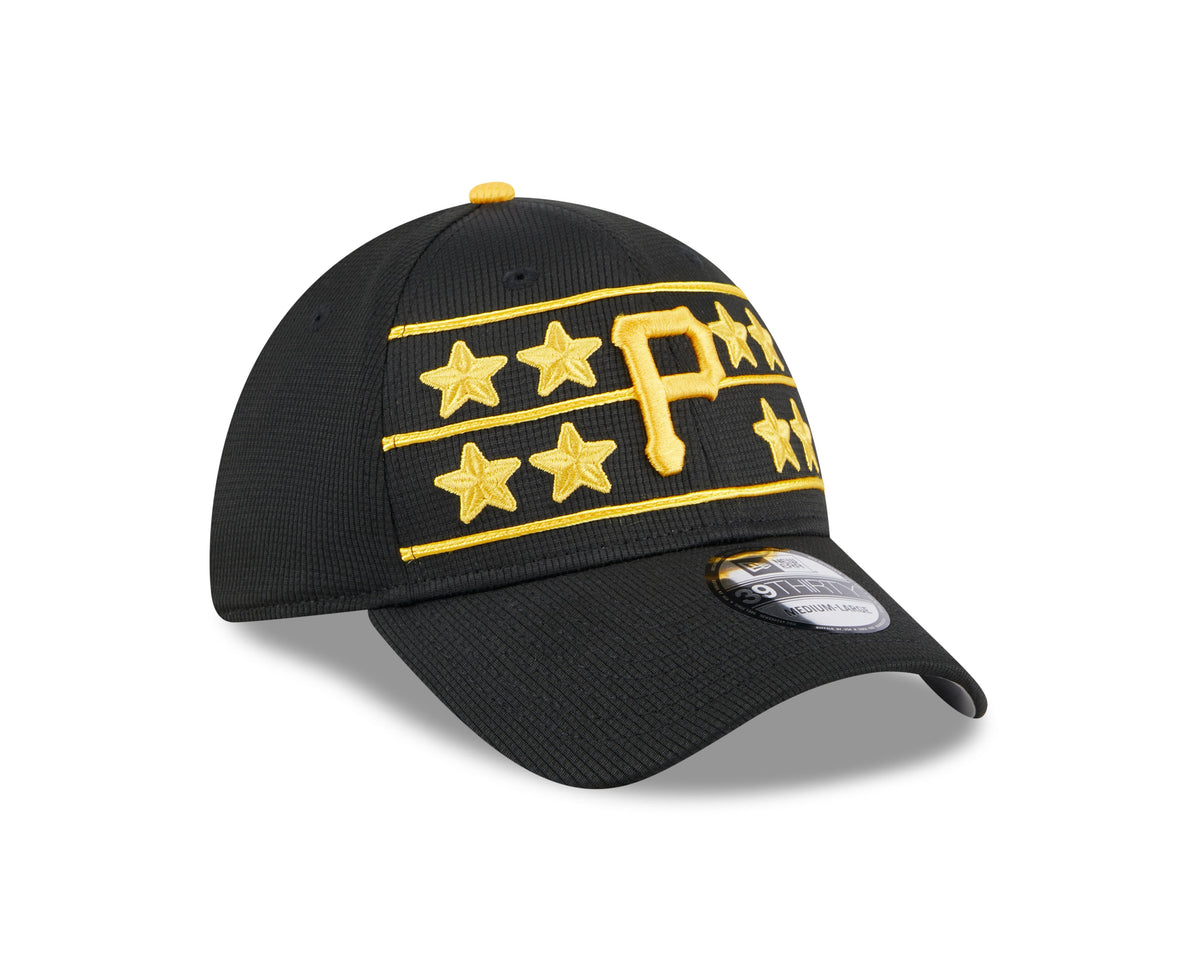 Men's Pittsburgh Pirates New Era 2024 Batting Practice Black 39THIRTY Flex-Fit Hat