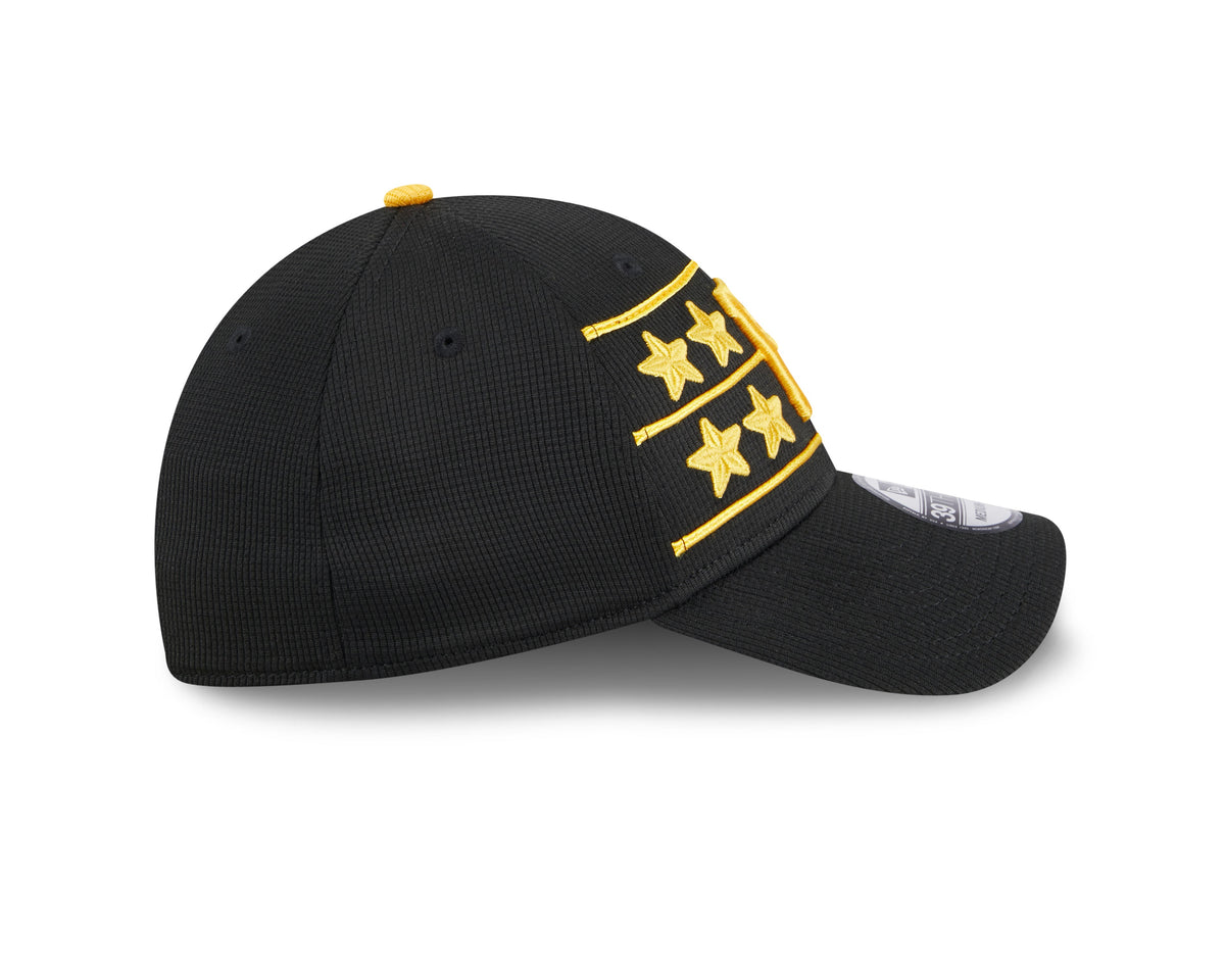 Men's Pittsburgh Pirates New Era 2024 Batting Practice Black 39THIRTY Flex-Fit Hat
