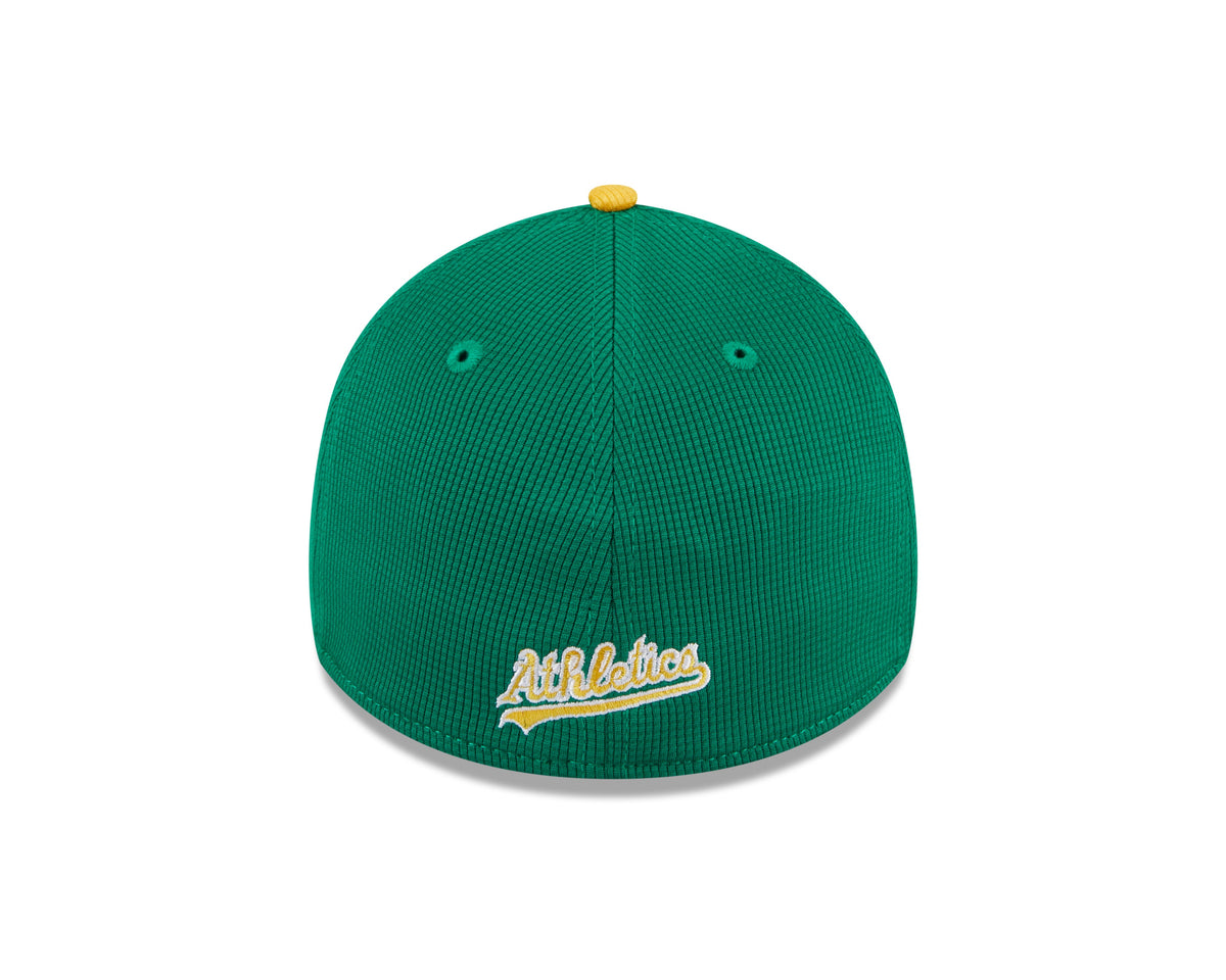 Men's Oakland Athletics New Era 2024 Batting Practice Green/Yellow 39THIRTY Flex-Fit Hat