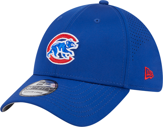 MLB Chicago Cubs New Era Mid Perf 39THIRTY Flex Fit Hat - Blue