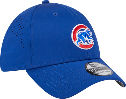 MLB Chicago Cubs New Era Mid Perf 39THIRTY Flex Fit Hat - Blue