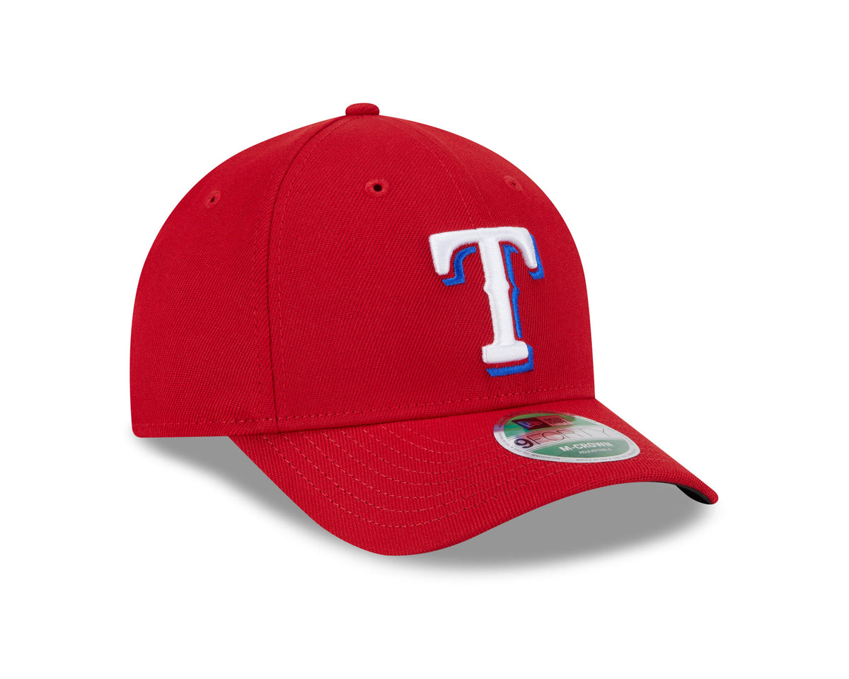 Gorra ajustable 9FORTY New Era Player Replica M-Crown roja alternativa de los Texas Rangers