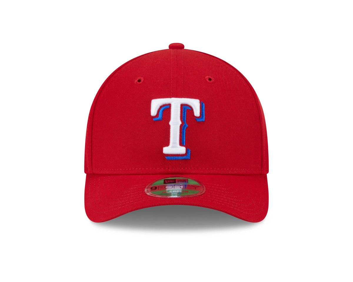 Gorra ajustable 9FORTY New Era Player Replica M-Crown roja alternativa de los Texas Rangers