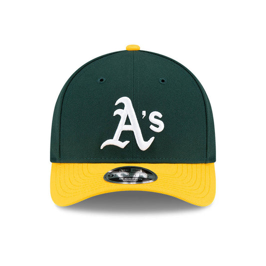 Gorra ajustable M-Crown 9FORTY réplica de jugador New Era Athletics verde/amarillo