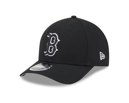 Gorra ajustable Boston Red Sox en blanco y negro New Era M-Crown 9FORTY