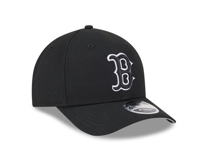 Gorra ajustable Boston Red Sox en blanco y negro New Era M-Crown 9FORTY