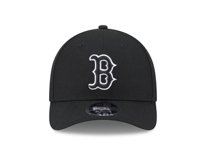 Gorra ajustable Boston Red Sox en blanco y negro New Era M-Crown 9FORTY