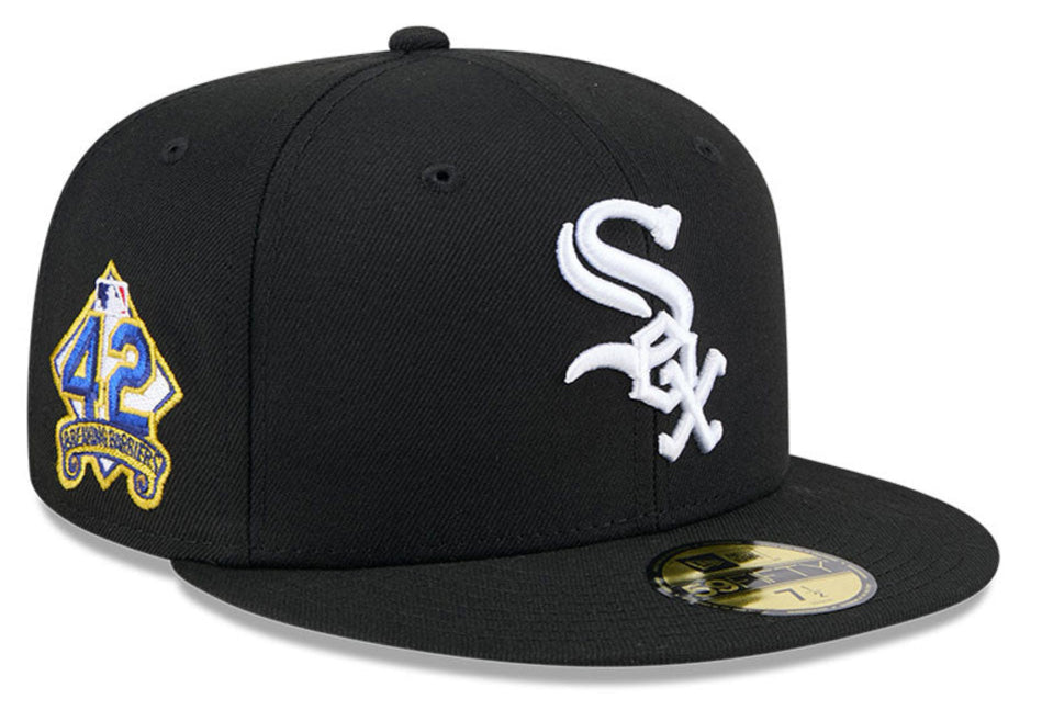 Gorra ajustada 59FIFTY On-Field de la Colección Auténtica de Negro New Era del Día de Jackie Robinson 25 de los Chicago White Sox