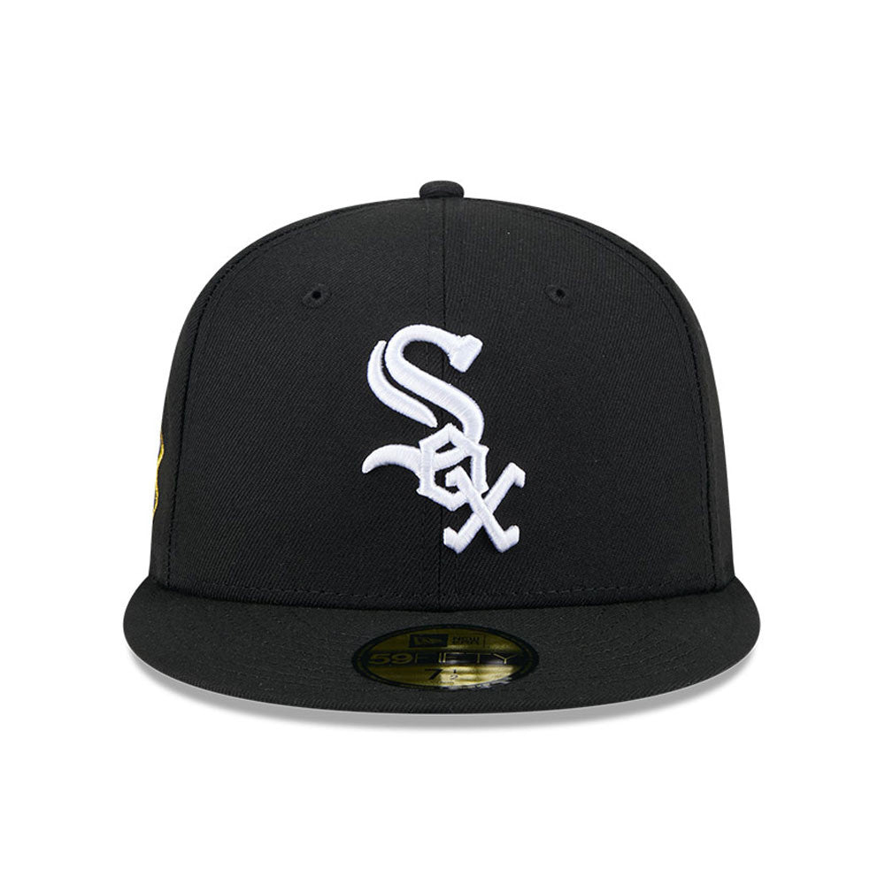 Gorra ajustada 59FIFTY On-Field de la Colección Auténtica de Negro New Era del Día de Jackie Robinson 25 de los Chicago White Sox