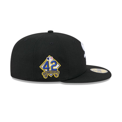 Gorra ajustada 59FIFTY On-Field de la Colección Auténtica de Negro New Era del Día de Jackie Robinson 25 de los Chicago White Sox