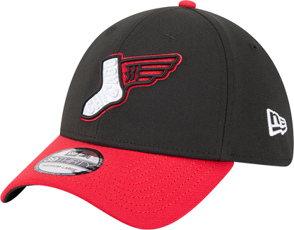 Gorra New Era 39THIRTY Flex Fit alternativa negra/roja City Connect 2025 de los Chicago White Sox