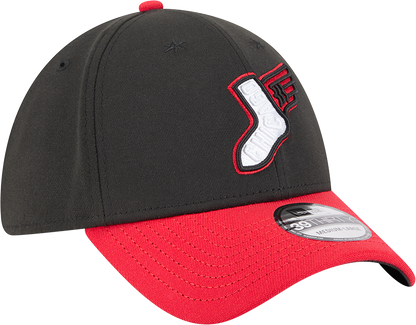 Gorra New Era 39THIRTY Flex Fit alternativa negra/roja City Connect 2025 de los Chicago White Sox