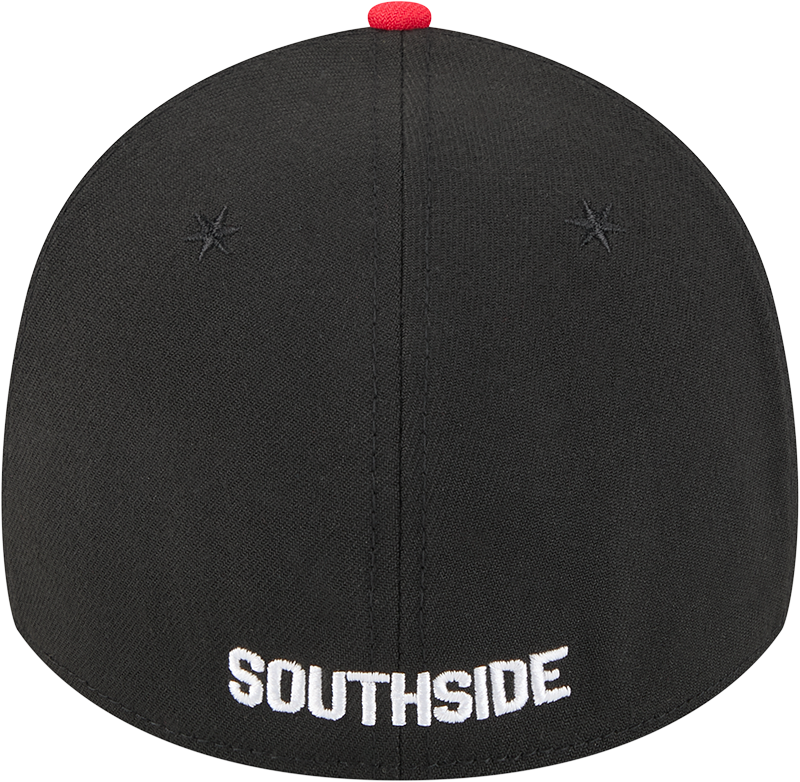 Gorra New Era 39THIRTY Flex Fit alternativa negra/roja City Connect 2025 de los Chicago White Sox