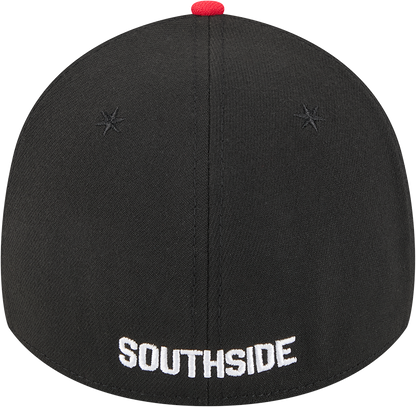Gorra New Era 39THIRTY Flex Fit alternativa negra/roja City Connect 2025 de los Chicago White Sox