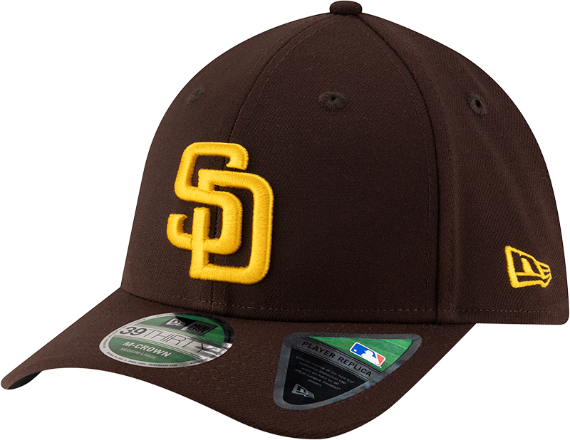 Gorra 39Thirty Flex Fit marrón New Era M-Crown réplica de jugador de los San Diego Padres