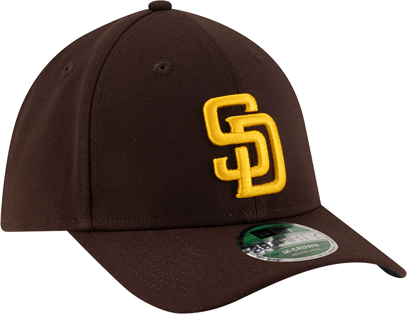 Gorra 39Thirty Flex Fit marrón New Era M-Crown réplica de jugador de los San Diego Padres