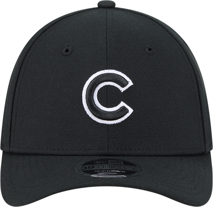 Chicago Cubs New Era M-Crown 39Thirty Black/White Flex Fit Hat
