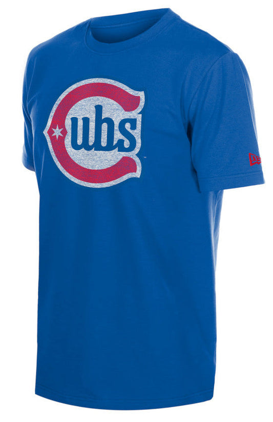 Men's Chicago Cubs New Era Distressed Alt 2 Logo Royal Blue Tee