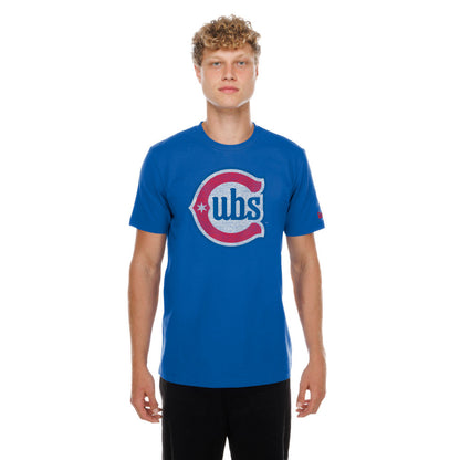 Men's Chicago Cubs New Era Distressed Alt 2 Logo Royal Blue Tee