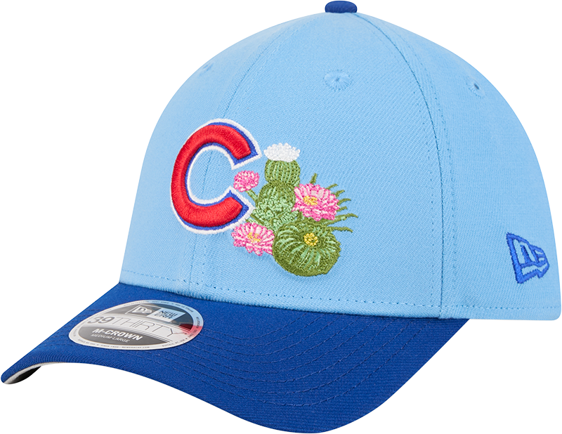 Chicago Cubs New Era 2026 Spring Training M-Crown 39Thirty Player Replica Blue Flex Fit Hat