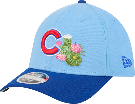 Gorra azul Chicago Cubs New Era 2026 Spring Training M-Crown 39Thirty réplica de jugador Flex Fit