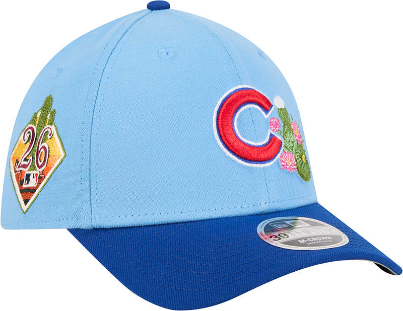 Chicago Cubs New Era 2026 Spring Training M-Crown 39Thirty Player Replica Blue Flex Fit Hat