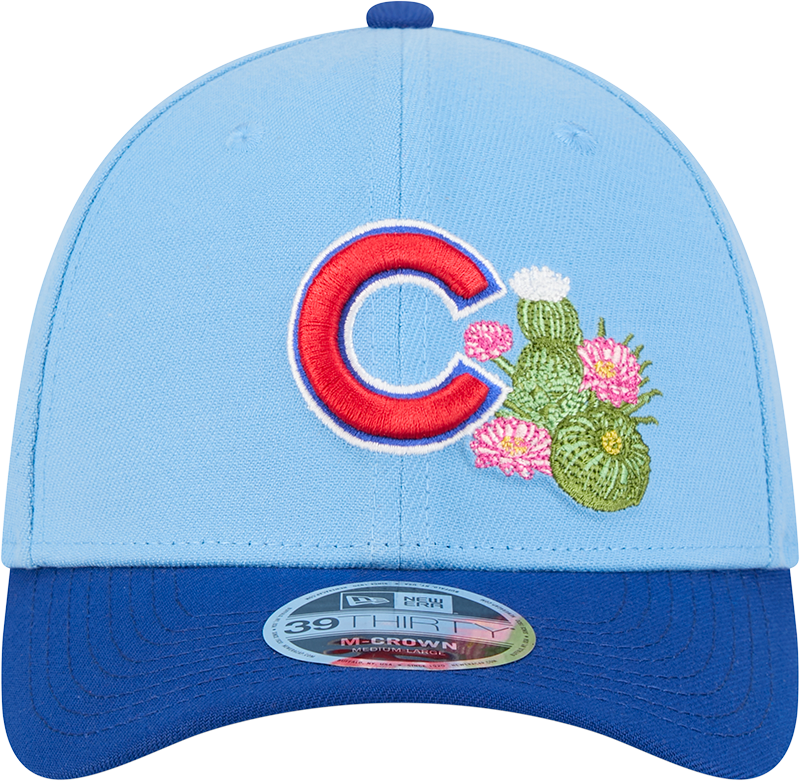 Chicago Cubs New Era 2026 Spring Training M-Crown 39Thirty Player Replica Blue Flex Fit Hat