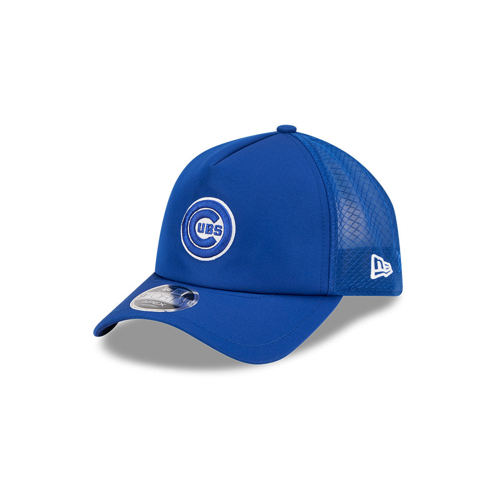 Gorra ajustable New Era 2026 de los Chicago Cubs Batting Practice 9Forty APEX con logotipo Bullseye, color azul real
