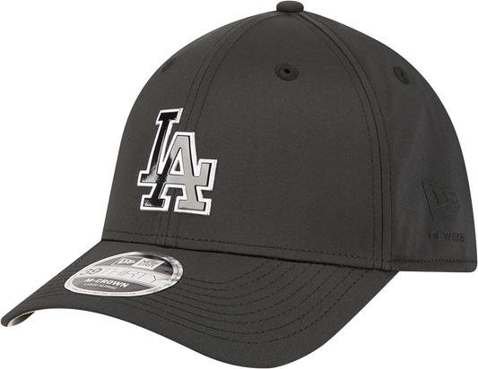 Los Angeles Dodgers New Era M-Crown 39Thirty Metallic Black Performance Flex Fit Hat