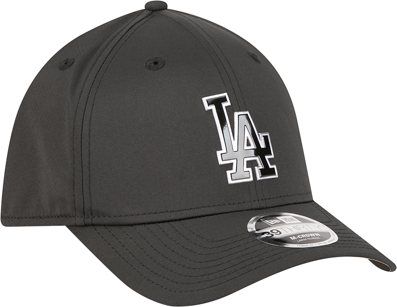 Los Angeles Dodgers New Era M-Crown 39Thirty Metallic Black Performance Flex Fit Hat