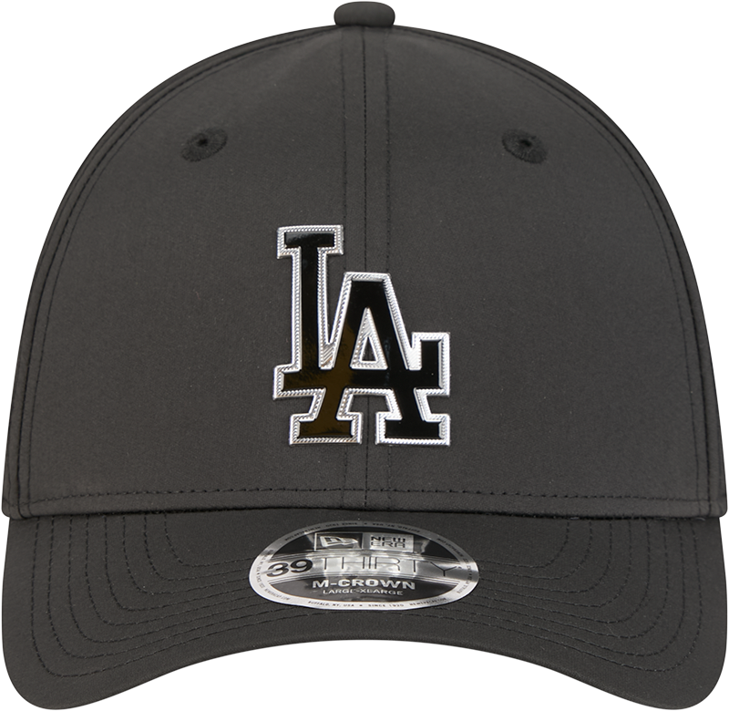 Los Angeles Dodgers New Era M-Crown 39Thirty Metallic Black Performance Flex Fit Hat