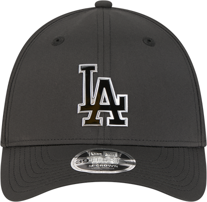 Los Angeles Dodgers New Era M-Crown 39Thirty Metallic Black Performance Flex Fit Hat