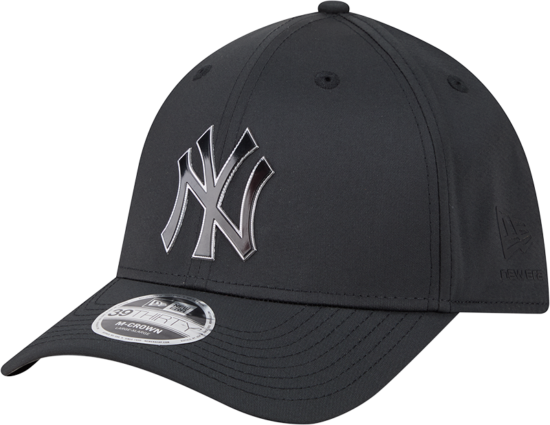 New York Yankees New Era M-Crown 39Thirty Metallic Black Performance Flex Fit Hat