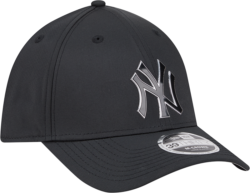 New York Yankees New Era M-Crown 39Thirty Metallic Black Performance Flex Fit Hat
