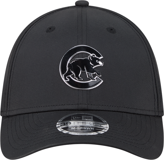 Gorra Chicago Cubs New Era M-Crown 39Thirty Negro Metálico Performance Flex Fit-Oso Trepador