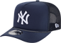 New York Yankees New Era Navy Worn A-Frame 9FIFTY Trucker Snapback Hat