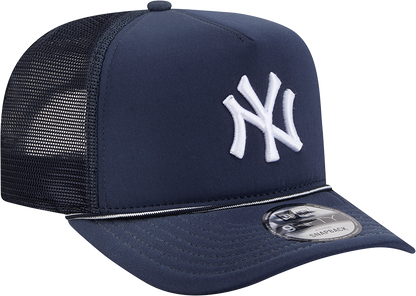 New York Yankees New Era Navy Worn A-Frame 9FIFTY Trucker Snapback Hat