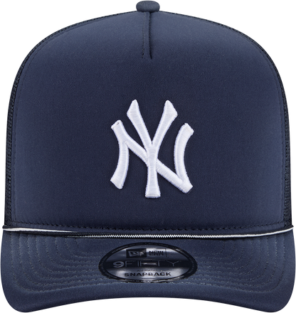 New York Yankees New Era Navy Worn A-Frame 9FIFTY Trucker Snapback Hat