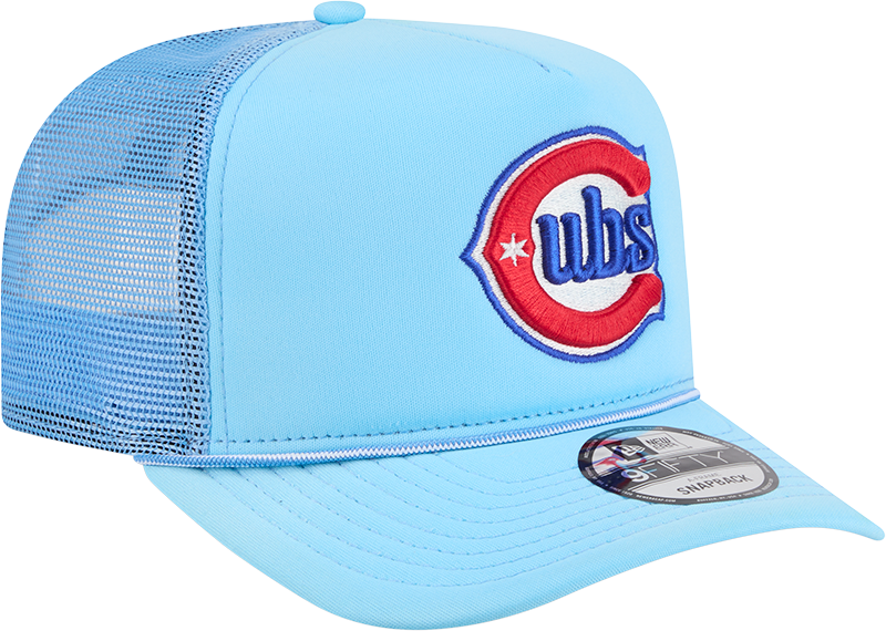 Chicago Cubs New Era Blue Worn A-Frame 9FIFTY Trucker Snapback Hat