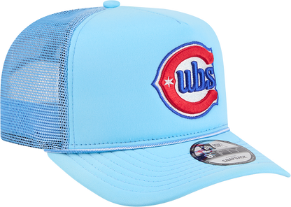 Chicago Cubs New Era Blue Worn A-Frame 9FIFTY Trucker Snapback Hat